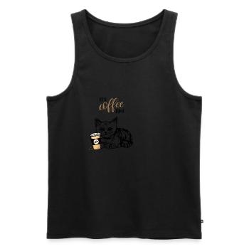 It's Coffee Time - Men's Premium Organic Tank Top - black - Front - AI Model Male 178 light (178cm)