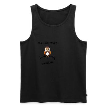 L’oiseau du début peut m’en faire - Débardeur bio Premium Homme - noir - Devant - Michal (187cm)