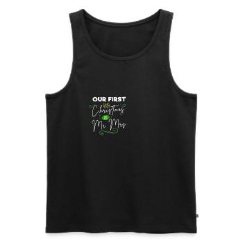 Our First Christmas Mr Mrs Xmas Santa Couple - Männer Premium Bio Tank Top - Schwarz - Vorne - AI Model Male 178 light (178cm)