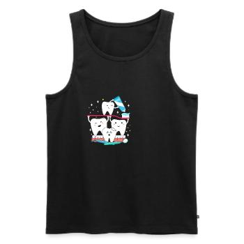Mens Funny Tooth Dentist Teeth - Männer Premium Bio Tank Top - Schwarz - Vorne - AI Model Male 178 light (178cm)
