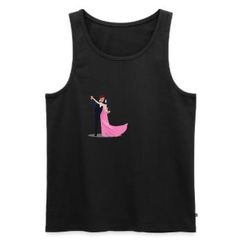 Dancing Silhouette Couple Dancers Romantic Dance - Männer Premium Bio Tank Top - Schwarz - Vorne - AI Model Male 178 light (178cm)