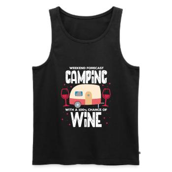 Camping Wine - Men's Premium Organic Tank Top - black - Front - Michal (187cm)