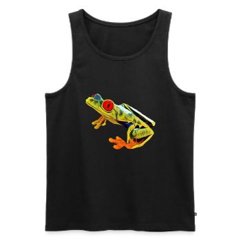 Rotäugiger Laubfrosch Exotisches Haustier Niedlich - Männer Premium Bio Tank Top - Schwarz - Vorne - AI Model Male 178 light (178cm)