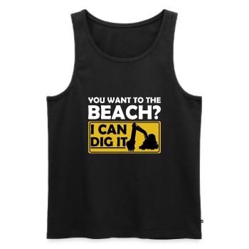 Retro Excavator Slogan Excavator Driver Construction Site - Men's Premium Organic Tank Top - black - Front - Michal (187cm)