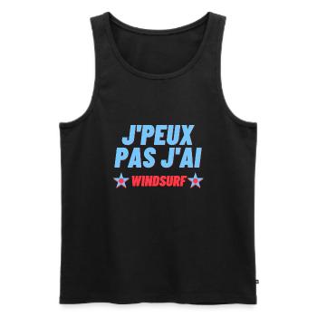 J peux pas j ai windsurf - Débardeur bio Premium Homme - noir - Devant - Michal (187cm)