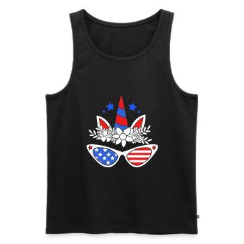 Fourth of July National Colors National Day United States - Men's Premium Organic Tank Top - black - Front - AI Model Male 178 light (178cm)