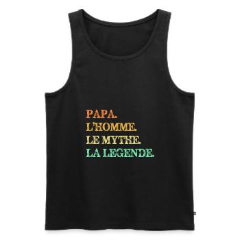 Papa L'Homme Le Mythe La Légende - Débardeur bio Premium Homme - noir - Devant - Michal (187cm)