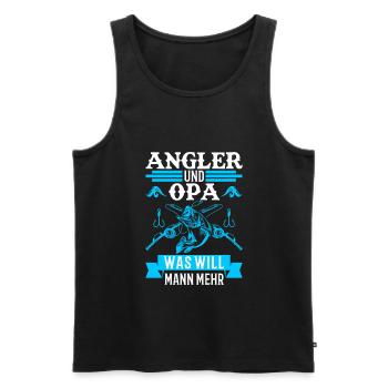 Angler Opa Fischer Angler Geschenk - Männer Premium Bio Tank Top - Schwarz - Vorne - Michal (187cm)