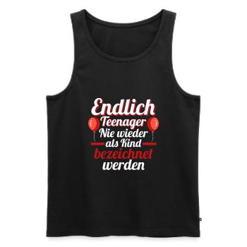 Endlich Teenager 13 Jahre 13.Geburtstag Geschenk - Männer Premium Bio Tank Top - Schwarz - Vorne - Michal (187cm)