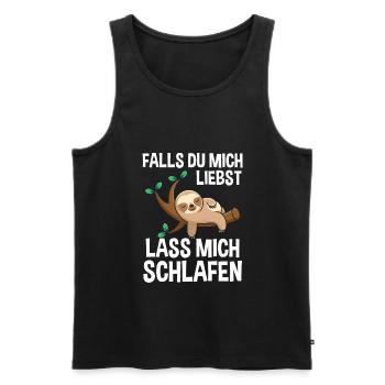 Schlafshirt Faultier Schlafanzug Geschenk - Männer Premium Bio Tank Top - Schwarz - Vorne - Michal (187cm)