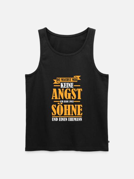 Mama Ehemann 2 Söhne Geschenk - Männer Premium Bio Tank Top - Schwarz