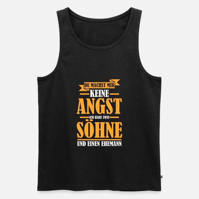Mama Ehemann 2 Söhne Geschenk - Männer Premium Bio Tank Top - Schwarz