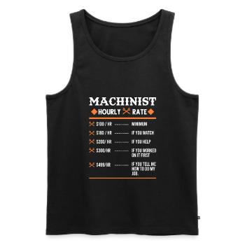 Maschinist Bearbeitung Machinist Geschenk - Männer Premium Bio Tank Top - Schwarz - Vorne - Michal (187cm)