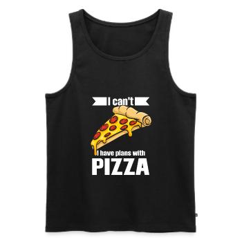 Pizza Pizzas Amateurs de pizza cadeau - Débardeur bio Premium Homme - noir - Devant - AI Model Male 178 light (178cm)