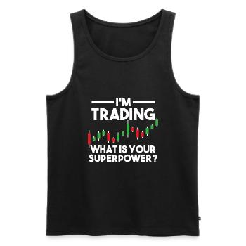 Trader Trader Investor Forex Actions Cadeau - Débardeur bio Premium Homme - noir - Devant - Michal (187cm)