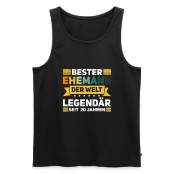 20. Hochzeitstag 20 Jahre Ehe Porzellanhochzeit - Männer Premium Bio Tank Top - Schwarz - Vorne - Michal (187cm)