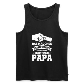 Vater Tochter Vatertag Geschenk - Männer Premium Bio Tank Top - Schwarz - Vorne - Michal (187cm)