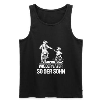 Vater Motocross Sohn Geschenk - Männer Premium Bio Tank Top - Schwarz - Vorne - Michal (187cm)