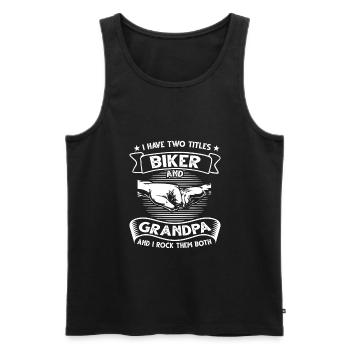 Motorradfahrer und Opa Motorrad Biker & Opa - Männer Premium Bio Tank Top - Schwarz - Vorne - AI Model Male 178 light (178cm)