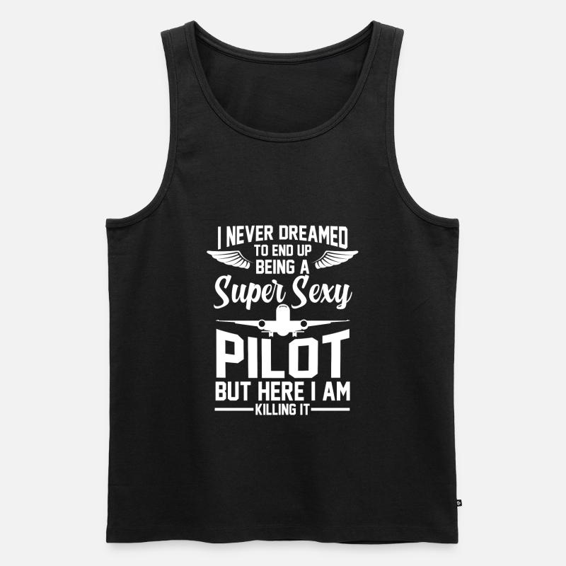 Pilot Airline Flug Pilot Geschenk - Männer Premium Bio Tank Top - Schwarz