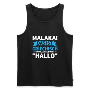 Malaka Griechenland Griechische Flagge Geschenk - Männer Premium Bio Tank Top - Schwarz - Vorne - AI Model Male 178 light (178cm)