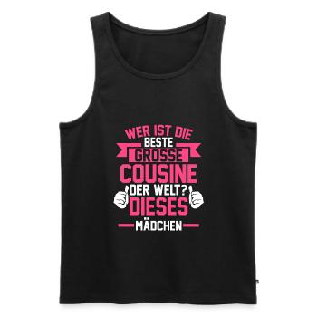 Große Cousine Cousine Cousinen Geschenk - Männer Premium Bio Tank Top - Schwarz - Vorne - AI Model Male 178 light (178cm)