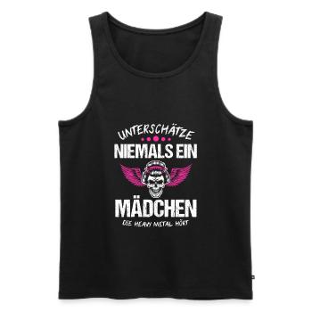 Heavy Metal Mädchen Musik Heavy Metal Fan - Männer Premium Bio Tank Top - Schwarz - Vorne - Michal (187cm)