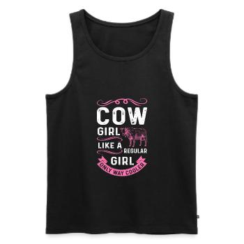 Vache fille vaches farmer cadeau - Débardeur bio Premium Homme - noir - Devant - Michal (187cm)