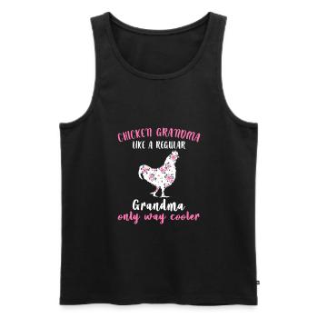 Poulet grand-mère Farming poulets cadeau - Débardeur bio Premium Homme - noir - Devant - Michal (187cm)