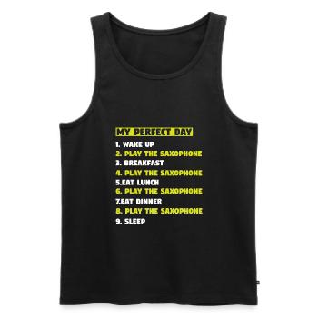 Saxophon Saxophon Saxophon Spieler Geschenk - Männer Premium Bio Tank Top - Schwarz - Vorne - Michal (187cm)