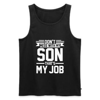Fils & Papa fils cadeau papa - Débardeur bio Premium Homme - noir - Devant - Michal (187cm)