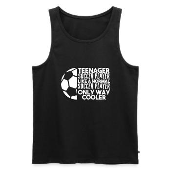 Adolescents de football joueur cadeau - Débardeur bio Premium Homme - noir - Devant - AI Model Male 178 light (178cm)