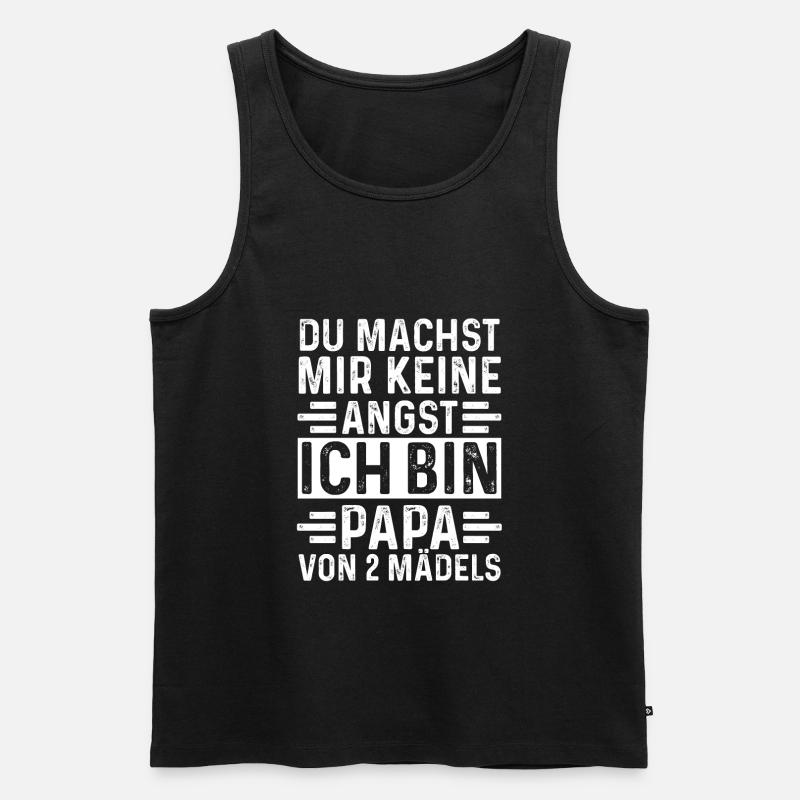 Vater 2 Töchter Papa Geschenk - Männer Premium Bio Tank Top - Schwarz