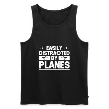 Flugzeuge Flugzeug Pilot Geschenk - Männer Premium Bio Tank Top - Schwarz - Vorne - Michal (187cm)