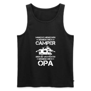 Camping Opa Wohnmobil Geschenk - Männer Premium Bio Tank Top - Schwarz - Vorne - AI Model Male 178 light (178cm)