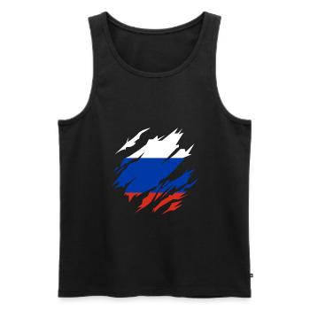 Russland-Flagge Russland Russisch Geschenk - Männer Premium Bio Tank Top - Schwarz - Vorne - Michal (187cm)