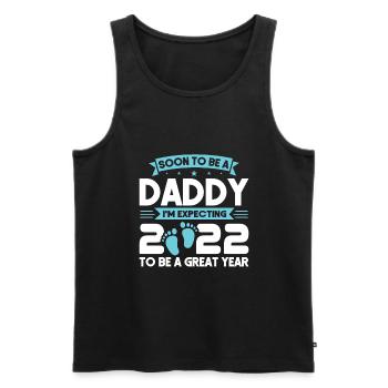 Future Daddy 2022 Future Papa Bébé Cadeau - Débardeur bio Premium Homme - noir - Devant - Michal (187cm)