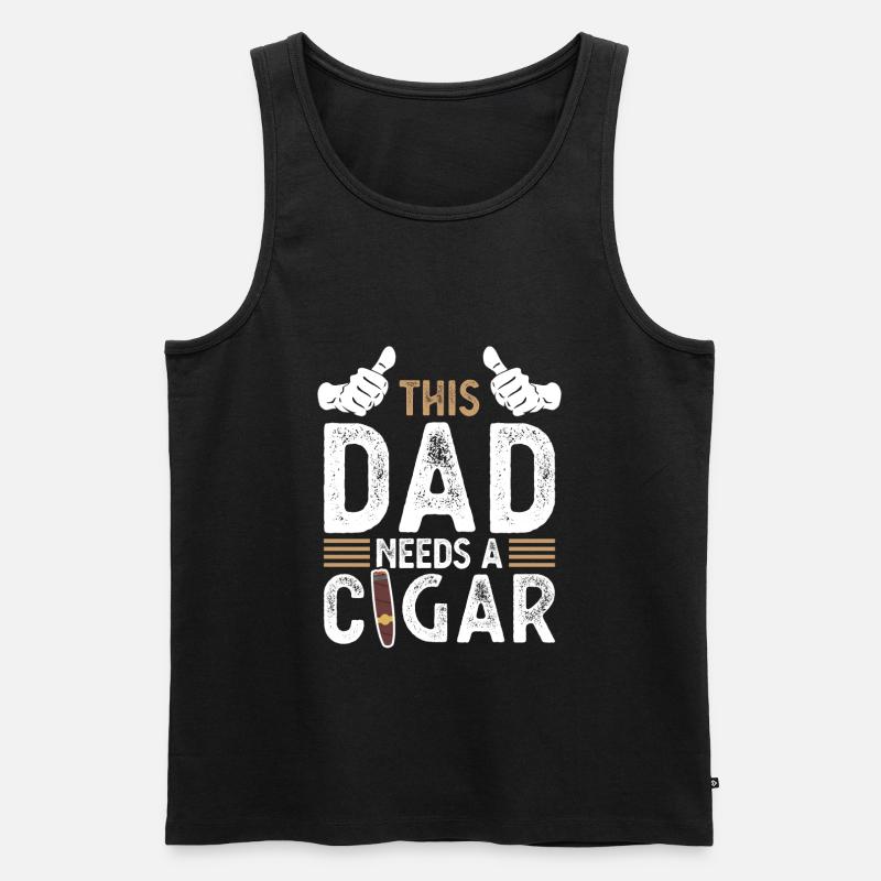 Zigarre Papa Zigarren Geschenk - Männer Premium Bio Tank Top - Schwarz
