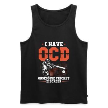 Cricket Sprüche | Cricket Spieler Team Geschenke - Männer Premium Bio Tank Top - Schwarz - Vorne - AI Model Male 178 light (178cm)