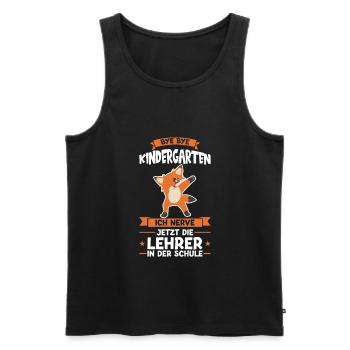 Schulkind Fuchs Einschulung Geschenk - Männer Premium Bio Tank Top - Schwarz - Vorne - Michal (187cm)