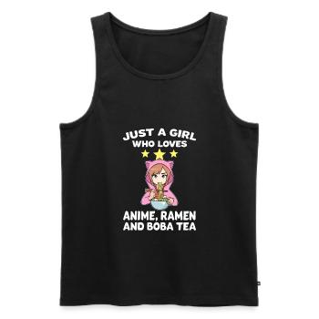 Anime Ramen Boba Tea Boba Tea Gift - Men's Premium Organic Tank Top - black - Front - AI Model Male 178 light (178cm)
