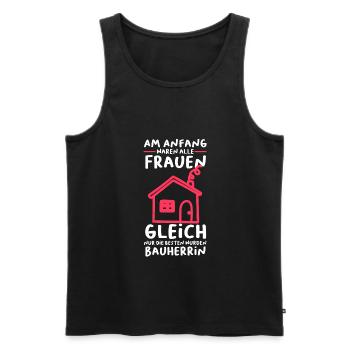 Bauherrin Richtfest Baustelle Geschenk - Männer Premium Bio Tank Top - Schwarz - Vorne - Michal (187cm)