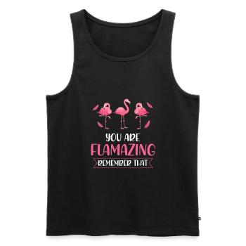 Flamingo Flamingo Geschenk - Männer Premium Bio Tank Top - Schwarz - Vorne - Michal (187cm)