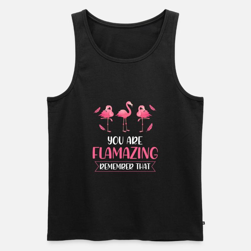 Flamingo Flamingo Geschenk - Männer Premium Bio Tank Top - Schwarz
