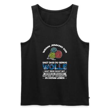Häkeln Häklerin Handarbeit Geschenk - Männer Premium Bio Tank Top - Schwarz - Vorne - Michal (187cm)