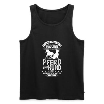 Hunde Pferde Mädchen Geschenk - Männer Premium Bio Tank Top - Schwarz - Vorne - Michal (187cm)