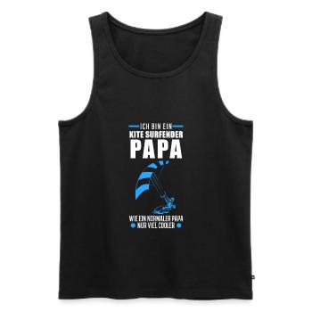 Kitesurfen Kitesurfer Papa Kiteboarder Vater - Männer Premium Bio Tank Top - Schwarz - Vorne - Michal (187cm)