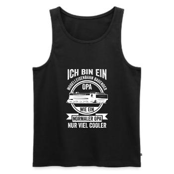 Modelleisenbahn Opa Lokomotive Zug Geschenk - Männer Premium Bio Tank Top - Schwarz - Vorne - AI Model Male 178 light (178cm)