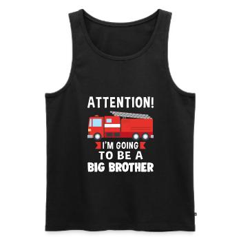 Big Brother Firefighter Big Brother Gift - Men's Premium Organic Tank Top - black - Front - Michal (187cm)