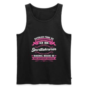 Sportlehrerin Schule Sportunterricht Geschenk - Männer Premium Bio Tank Top - Schwarz - Vorne - Michal (187cm)